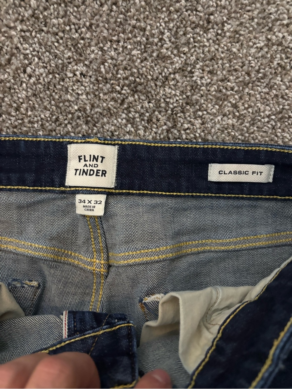 Flint and Tinder Selvedge Dark Wash Classic Fit Jeans - Picture 2 of 2